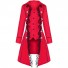 Historical Medieval Solid Long Sleeve Three Breasted Coat Top Dress