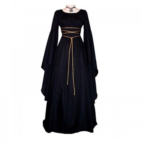 Historical Long Sleeve Round Neck Dress Halloween Halloween Party