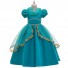 Aladdin and the Magic Lamp Cosplay Princess Jasmine Costume Green Girl Dress for Children