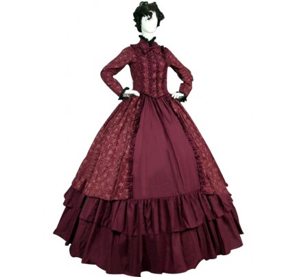 Victorian Lolita Reenactment Theatre Period Floral Gothic Lolita Dress