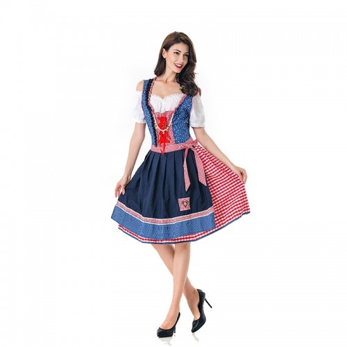 German Munich Bavaria Cosplay Costume Ethnic Carnival Maid Performance Dress