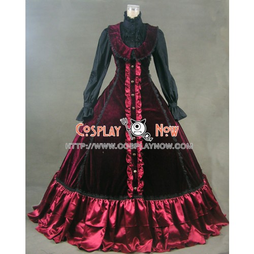 Victorian Gothic Punk Lolita Ball Gown Prom Steampunk Dress