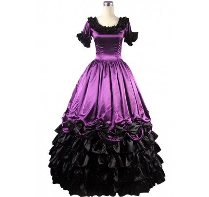 Civil War Southern Belle Ball Gown Violet Dress Prom