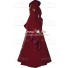 Renaissance Carnival Medieval Strappy Red Sarah Bordeaux Safran Robe Dress