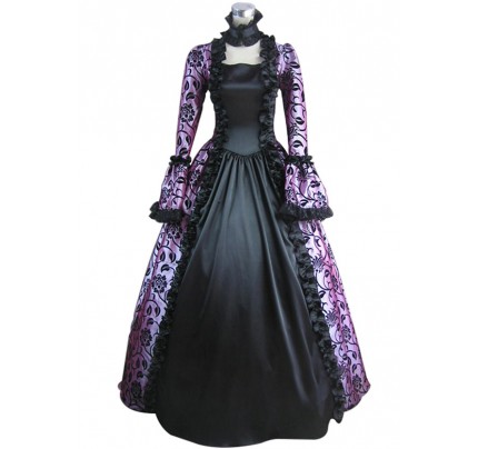 Victorian Lolita Georgian Reenactment Gothic Dress Purple