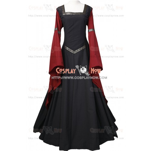 Renaissance Carnival Medieval Hermia Black-Bordeaux Red Lolita Dress Robe