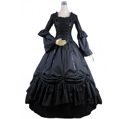 Victorian Gothic Lolita Black Dress Ball Gown Prom