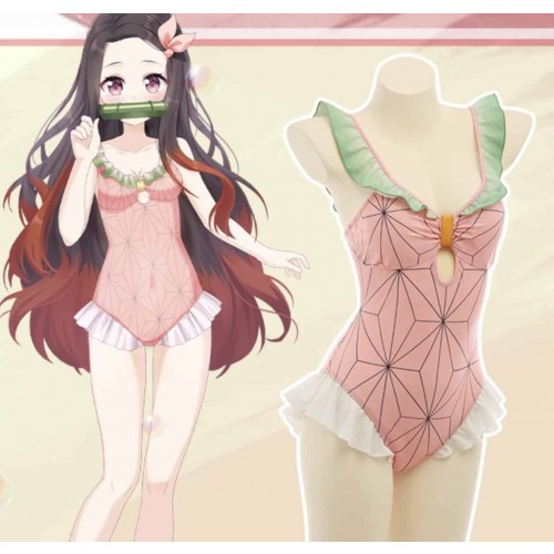 Demon Slayer Nezuko Kamado Swim Cosplay Costume Version 3