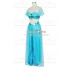 Aladdin and the Magic Lamp Cosplay Jasmine Costume Earrings Necklace Sexy Dress