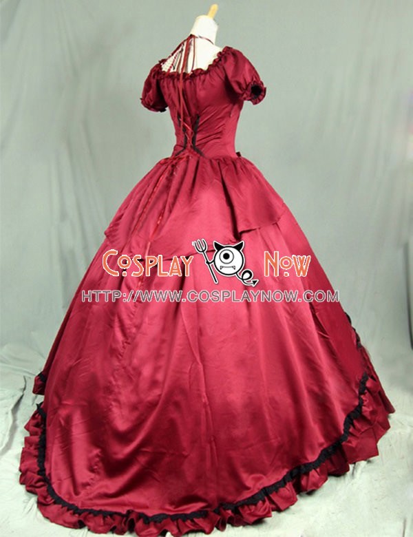 red victorian ball gown