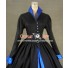 Renaissance Gothic Ball Gown Prom Black Cotton Blends Dress