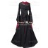 Renaissance Baroque Medieval Robe Adelheid Schwarz-Bordeaux Carnival Dress