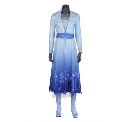 Frozen 2 Princess Elsa Cosplay Costume Dress 