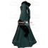 Medieval Renaissance Carnival Strappy Sarah Dark Green-Black Robe Dress