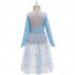 Frozen Cosplay Princess Costume Blue Chiffon Evening Dress for Children