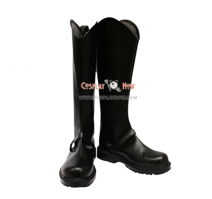 Hakuouki Sanosuke Cosplay Shoes Harada Black Leather Boots
