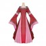 Medieval Historical Square Collar Long Trumpet Sleeve Dress