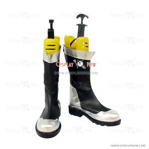 Mobile Suit Gundam 00 Cosplay Shoes Black & Silver Boots