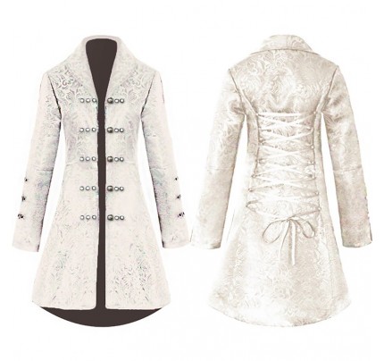 Medieval Vintage Jacquard Wave Cosplay Costume Coat Dress Medium Length 
