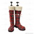Black Butler Cosplay Shoes Ciel's Kawaii Gird Pattern Snow Boots