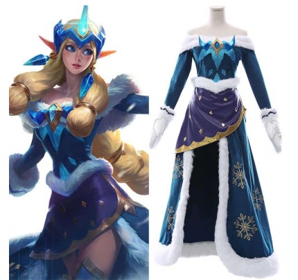 League Of Legends Soraka Snowdown Skin Cosplay Costume Female
