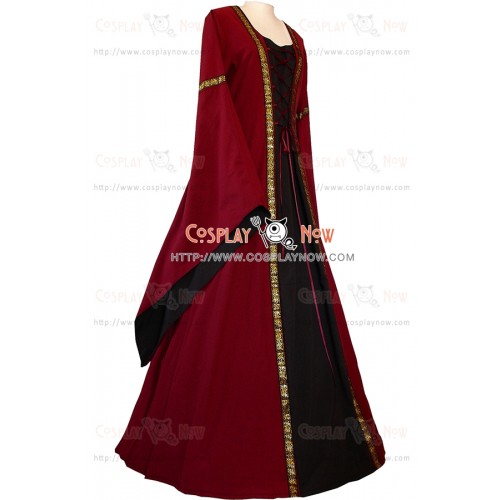 Carnival Renaissance Medieval Garment Robe Anna Red Dress Halloween