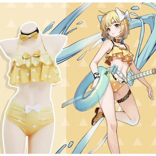 Demon Slayer Zenitsu Agatsuma Swim Cosplay Costume Version 1