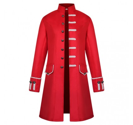 Historical Medieval Solid Fashion Steam Punk Vintage Overcoat Uniform