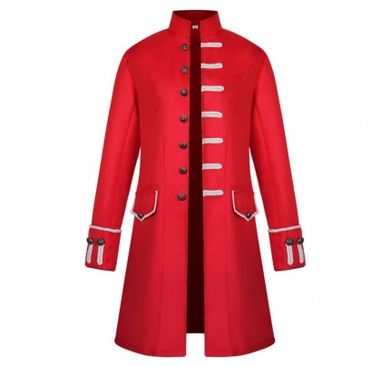 Historical Medieval Solid Fashion Steam Punk Vintage Overcoat Uniform