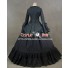Victorian Gothic Lolita Ball Gown Prom Brocade Black Dress