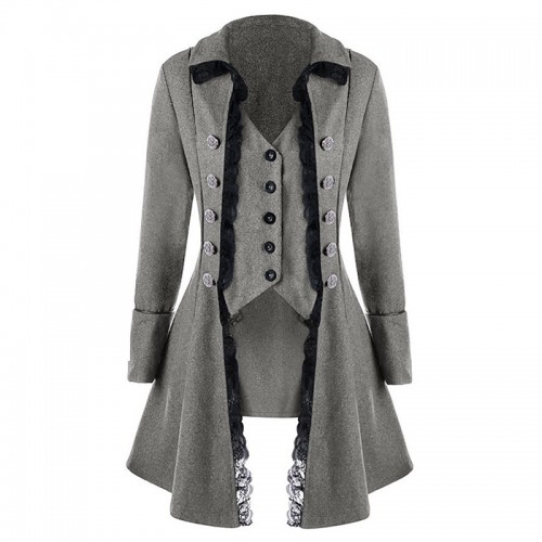 Medieval Historical Retro Solid Color Coat Tuxedo