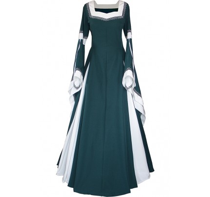 Renaissance Carnival Medieval Guinevere Dark Green Lolita Dress Robe 