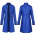 Solid Color Fashion Steampunk Retro Uniform Stand Collar Overcoat